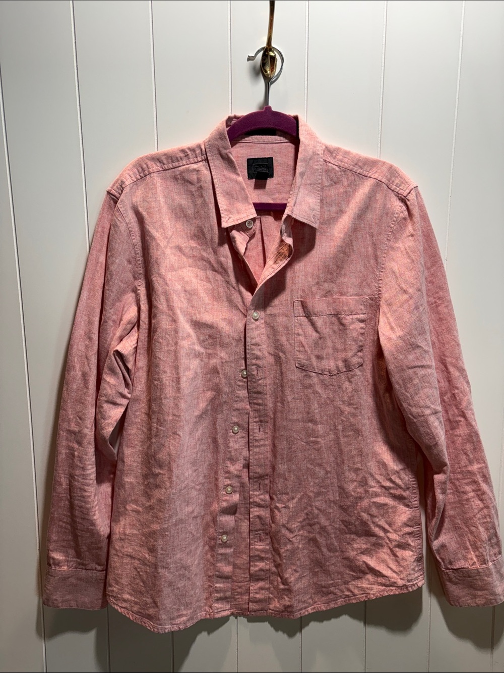 14th and Union Nordstrom linen blend heathered pink long sleeve L